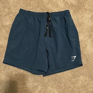 green blue gym shark 5’inseam athletic shorts